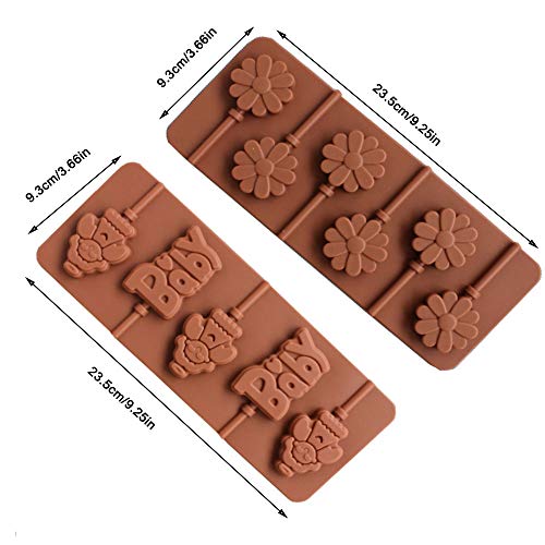 Molde de Caramelo, 6 Piezas Molde de Silicona de Caramelo, Molde de Silicona de Caramelo Duro, Molde de Caramelo Duro, Molde de Piruleta, para Hacer Piruletas de Chocolate con Niños, Hornear