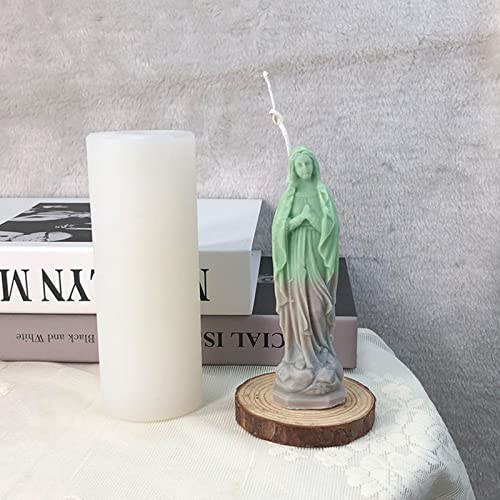 Molde de Vela 3D de Yeso de aromaterapia de Virgen María, bendición de Retrato, Molde de Silicona para decoración de Bricolaje