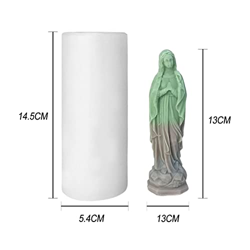 Molde de Vela 3D de Yeso de aromaterapia de Virgen María, bendición de Retrato, Molde de Silicona para decoración de Bricolaje