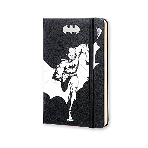 Moleskine 11300 - Cuaderno de hojas rayadas, negro y blanco - Diario Batman Tapa Dura