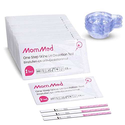 MomMed Test de Ovulación 60 tests, tiras de ovulacion LH60(25mIU/ml), Prueba de fertilidad familiar femenina.