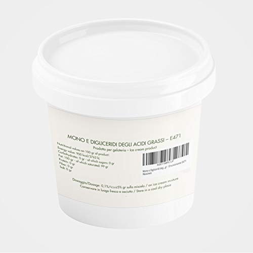 MONO Y DIGLICÉRIDOS DE ÁCIDOS GRASOS - Ideal para helados, sorbetes y productos horneados - 200 g - Emulsionante E471