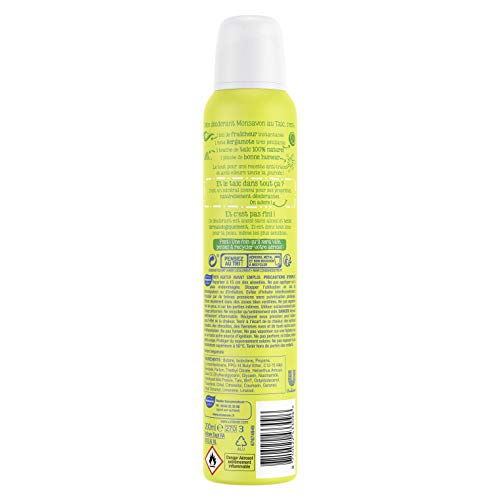 Monsavon - Desodorante de talco para mujer con aroma a bergamota, spray de 200 ml, lote de 3