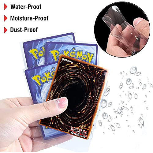 Moocuca Sleeves Fundas para Cartas de Juego Magic 66 * 91mm, 200 Fundas Para Cartas de Comercio Transparente, Protectoras de Tarjeta para YuGiOh Pokemon Trading Cards (100 Sellado + 100 No Sellado)