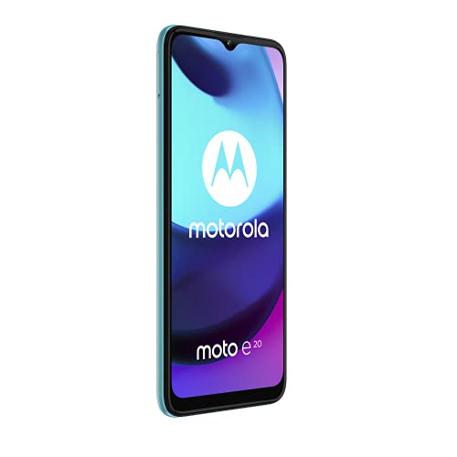 moto e20 (Pantalla 6.5" Max Vision HD+, cámara 13MP, procesador octa-core 1.6GHz, batería 4000 mAH, Dual SIM, 2/32GB, Android 11), Azul [Versión ES/PT]