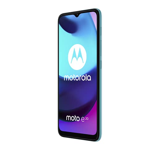 moto e20 (Pantalla 6.5" Max Vision HD+, cámara 13MP, procesador octa-core 1.6GHz, batería 4000 mAH, Dual SIM, 2/32GB, Android 11), Azul [Versión ES/PT]