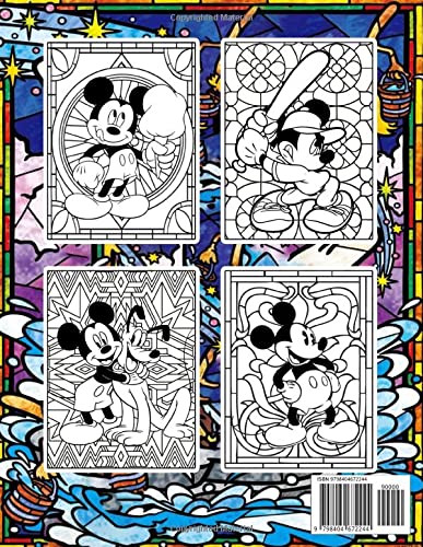 Mouse Cartoon Stained Glass Coloring Book: Pull You Into An Amazing World Of Mouse Cartoon For You To Discover, Color And Have More Fun