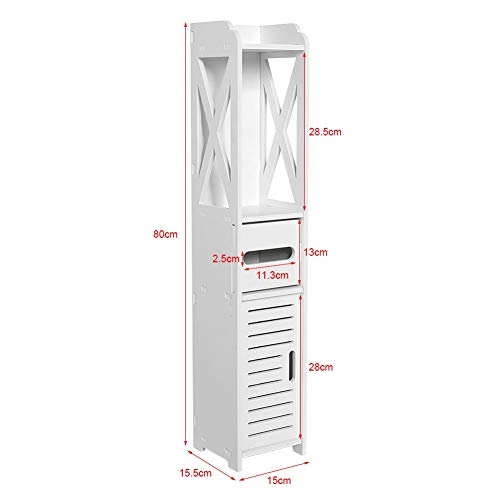 Mueble columna, armario de baño alto, armario de cuarto de baño, columnas para cuarto de baño, mueble de baño, 80 x 15,5 x 15 cm