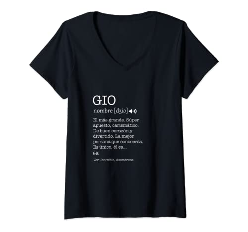 Mujer Regalo para Gio con Nombre Divertido Significado Hombres Camiseta Cuello V