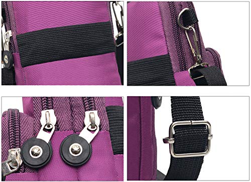 Mujeres Monedero Pequeña Bolso de Brazo Teléfono Móvil Mini Bandolera Mujer Bolsos de Mano Nylon Brazalete Deportivo Soporte Pasaporte Cintura de Viaje Bolsa de Cartera Niñas para iPhone Samsung