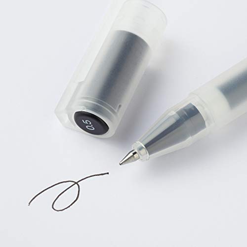 MUJI Tinta Gel Bolígrafo 6-Piezas Juego, 0.5 mm Tamaño Punta, Negro