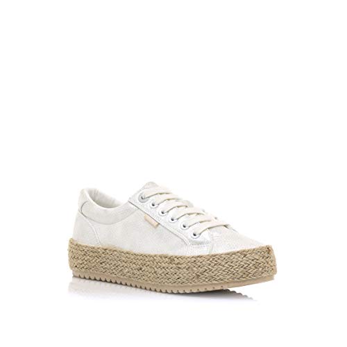 Mustang Caribe, Zapatillas Deportivas Mujer, Canvas PU YS-G0818 Blanco, 39 EU