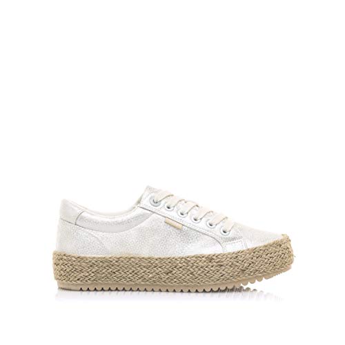 Mustang Caribe, Zapatillas Deportivas Mujer, Canvas PU YS-G0818 Blanco, 39 EU