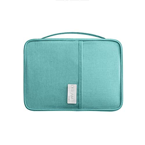 muxiao - Funda para pasaporte con organizador de bolsillo, bolsillo de viaje, para pasaporte, ID, tarjetas de embarque, documentos de viaje, ideal accesorio de viaje M Tiffany Blue