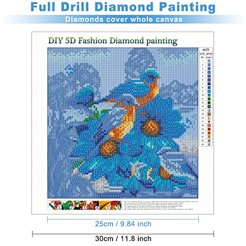 MXJSUA 5D Diamond Painting Kits de Taladro Completo Adultos Rhinestone Pegado Artes Artesanía Inicio Decoración de la Pared 30x30 cm Blue Bird