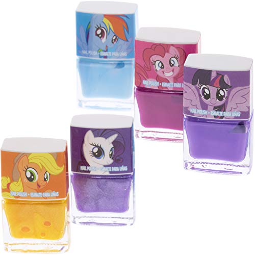 My Little Pony - Townley Girl Hasbro Juego De Actividades De Esmalte De Uñas Peel-Off Para Niñas, Mayores De 3 Años Con 5 Colores De Esmalte De Uñas, 240 Gemas De Uñas Y Bolsa, Para Fiestas, Pijamadas