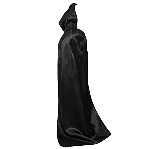 Myir JUN Largo Capa con Capucha, Unisex Adulto Niños Disfraz de Halloween Fiesta Disfraces Vampiro Traje (Negro, S)