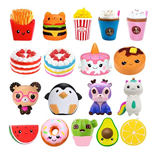 N-B Jumbo Kawaii Popcorn Fries Panda Squishy Cake Deer Milk Squeeze Juguetes de Leche de Levantamiento Lento Crema Perfumada Antiestrés Niño Bebé Juguetes