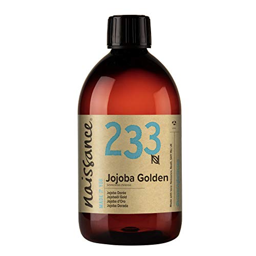 Naissance Aceite De Jojoba Puro (No. 233) 500ml – Vegetal Sin Refinar Prensado En Frio – Tratamiento 100% Natural Hidratante Para Cara, Pelo, Uñas, Barba, Cuerpo, Cutículas - Vegano Sin Hexano