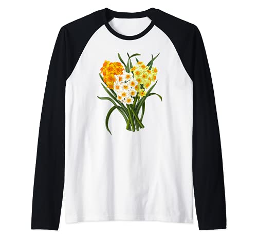 Narciso Ramo Narciso Corazón Narciso Camiseta Manga Raglan