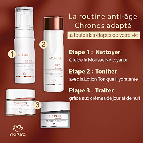 NATURA - Crema Facial Antisignos de Día 45+ Chronos - Firmeza y Luminosidad - Antienvejecimiento, Antiarrugas, Reafirmante - Protección Solar SPF30 - 100 % Vegano - Cruelty Free - 40 g