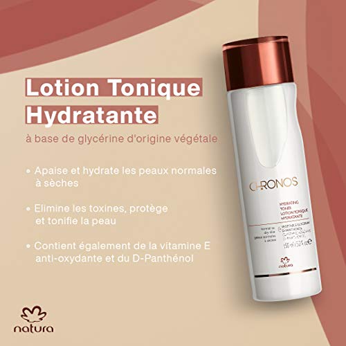 NATURA - Loción Tónica Facial Hidratante Chronos - Para Pieles Normales a Secas - Elimina las Toxinas - Hidrata y Tonifica la Piel - Uso Diario - 100% Vegano - Cruelty Free - 150 ml