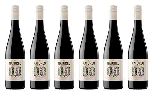 Natureo Syrah, Vino Tinto desalcoholizado - 6 botellas de 75 cl, Total: 4500 ml