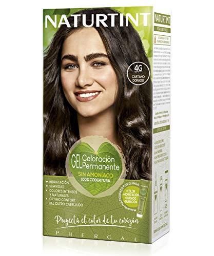 NATURTINT Biobased, Coloración sin amoniaco, 4G Castaño Dorado, 100% cobertura de canas, Ingredientes vegetales, Color natural y duradero, 170 ml