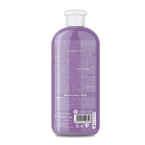 Naturtint Champú Matizador Violeta. Elimina Tonos Amarillentos y Cobrizos No Deseados. Cabellos Rubios, Blancos y Decolorado. 96,6% de Ingredientes Naturales - 330 ml