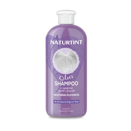 Naturtint Champú Matizador Violeta. Elimina Tonos Amarillentos y Cobrizos No Deseados. Cabellos Rubios, Blancos y Decolorado. 96,6% de Ingredientes Naturales - 330 ml