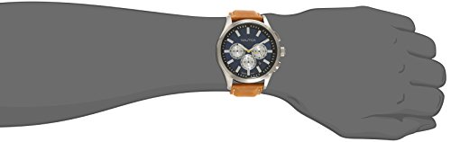 Nautica N16695G NCT 17 - Reloj de Acero Inoxidable Cepillado para Hombre con Banda marrón