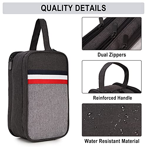 Neceser Hombre, RAVUO Impermeable Bolsa de Aseo Mujer Neceser de Viajie para Maquillaje Bolsa de Cosméticos Bolsa de Lavado con Múltiples Bolsillos Negro