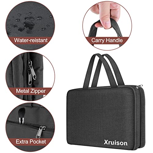 Neceser viaje colgante grande - Organizador de viaje Neceser impermeable Bolsa aseo de maquillaje plegable Mujer Hombre para deportes Camping Negro