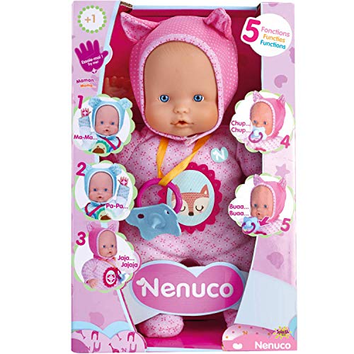 Nenuco Blandito 5 Funciones Rosa, Hace Sonidos como Un Bebé De Verdad para Bebés De 1 A 3 Años + De Famosa Da Besitos, Muñeca Bebé con Sonidos, 10 X 6 X 25 Cm