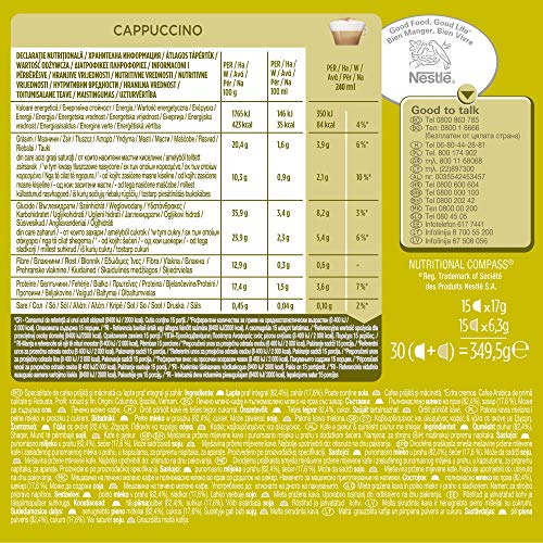 Nescafé Dolce Gusto Cápsulas de Café Capuccino Magnum, Café espresso intenso con espuma suave y cremosa leche, 45 cápsulas de café y 45 de leche para 45 tazas de 240 ml