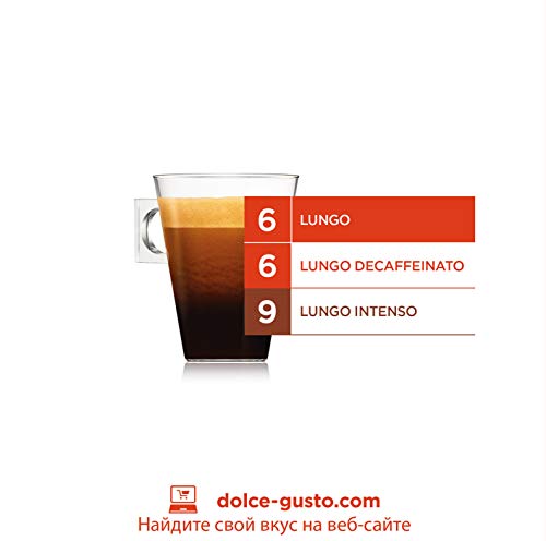 Nescafé Dolce Gusto Cápsulas de Café Lungo Magnum; Café Lungo suave con aroma a café tostado con toques a frutos rojo, 3 cajas de 30 cápsulas - 90 Cápsulas