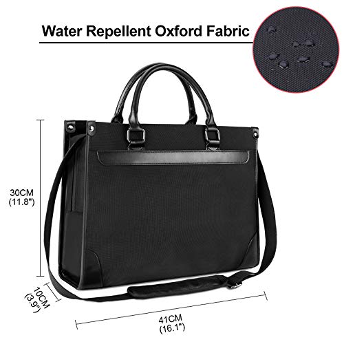 NEWHEY Maletin Portatil 15.6 Pulgadas Maletin Ordenador Portatil Impermeable Funda para Tableta Funda Bandolera para Negocios/Universidad/Hombres/Mujeres Negro