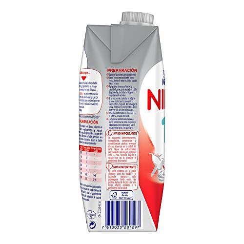 Nidina - 1 Leche para lactantes - 4 Paquetes de 500 ml