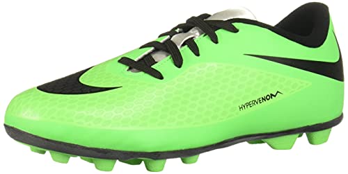 NIKE JR Hypervenom Phade FG Kinder Fussballschuhe Neo Lime-Black-Poison Green-Metallic SIL - 36,5