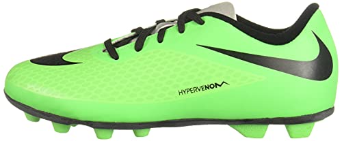 NIKE JR Hypervenom Phade FG Kinder Fussballschuhe Neo Lime-Black-Poison Green-Metallic SIL - 36,5