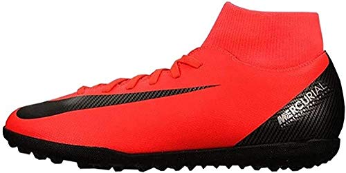 Nike JR Superfly 6 Club CR7 TF, Zapatillas de fútbol Sala Unisex niño, Multicolor (Bright Crimson/Black/Chrome 600), 38 EU