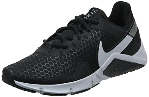 Nike Legend Essential 2, Zapatillas Hombre, Negro Black White Metallic Silver, 44 EU