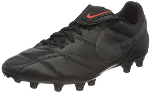 Nike The Premier II FG, Football Shoe Unisex Adulto, Black/Dark Smoke Grey-Chile Red, 39 EU