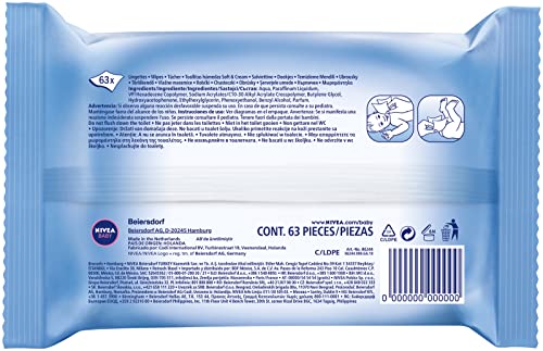 Nivea Baby Soft & Cream Wet Wipes Chusteczki z balsamem dla niemowląt 63szt