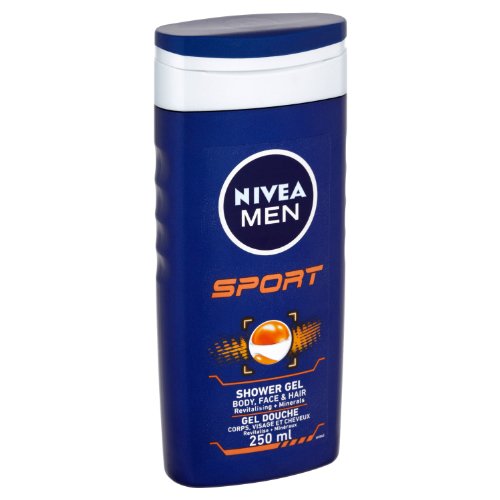 Nivea Gel de ducha deportivo para hombres, 250 ml