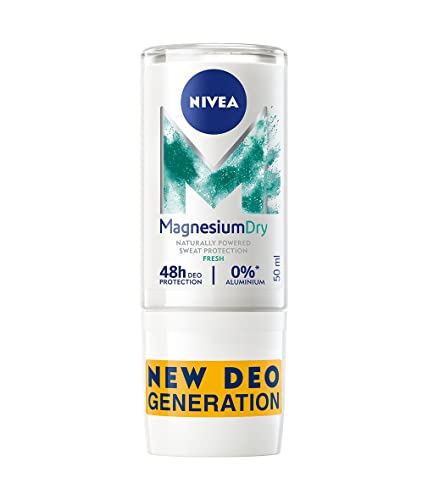 NIVEA Magnesium Dry Fresh en pack de 6 (6 x 50 ml), desodorante antitranspirante para una piel sana, desodorante roll on, protección eficaz 48 horas