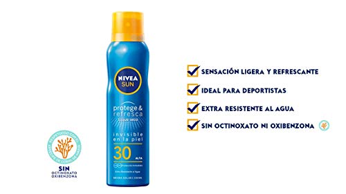 Nivea Sun Protege y Refresca Spray FP30, Protección Solar Alta, 200ml