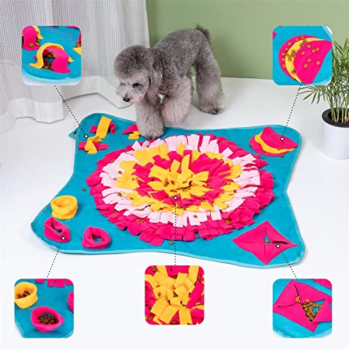 Nobleza - Alfombra Olfativa Juego de Inteligencia para Perros – Juguete Interactivos Snuffle Mat para Perros - Estera de Alimentación Lenta Portátil para Entrenamiento de Forrajeo, 70 * 70cm