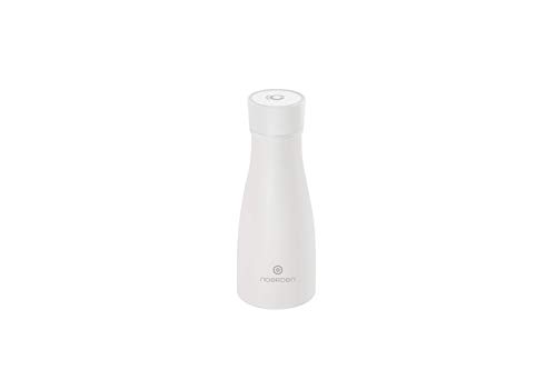 NOERDEN - Botella Inteligente LIZ 350 - Botella de Agua Autolimpiable de Acero Inoxidable - Tapa sin BPA, Esterilización UV, Recordatorio de Hidratación e Indicador LED de Temperatura - 0,35l - Blanco