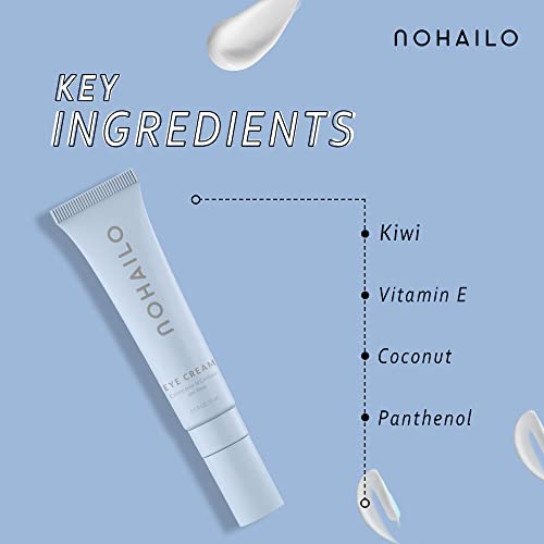 Nohailo Crema de Contorno de Ojos | Hidrata y Repara las Ojeras - Crema Antiarrugas con Vitamina E, Aceite de Coco Natural y Semillas de Kiwi | Crema Antienvejecimiento | 15ml